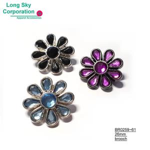 (BR0259~61) cute stone decorated daisy flower brooch for girl's wear