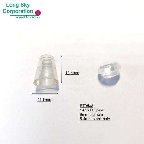 (#ST0533) 5mm hole cap attached decorative transparent cord end 