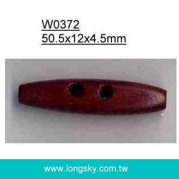 (#W0372) 50mm long dark brown wood made toggle button