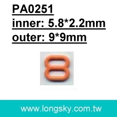 (PA0251/5.8mm) nylon coated metal slide for shoulder strap