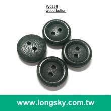 (#W0236) 2 hole classical round natural wooden button for bag