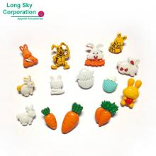 Easter holiday cute bunny, rabbit, carrot, egg, chicken Spring decorative craft button