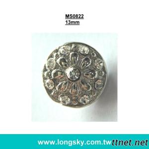 (#MS0822/13mm) Metal jewelry rhinestone small button for lady garments