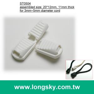 (#ST0504) white nylon zip cord end clip for 3mm cord