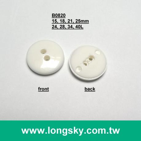 (#B0820/24L, 28L, 34L, 40L) General design heat-resistant round two hole sew clothing buttons