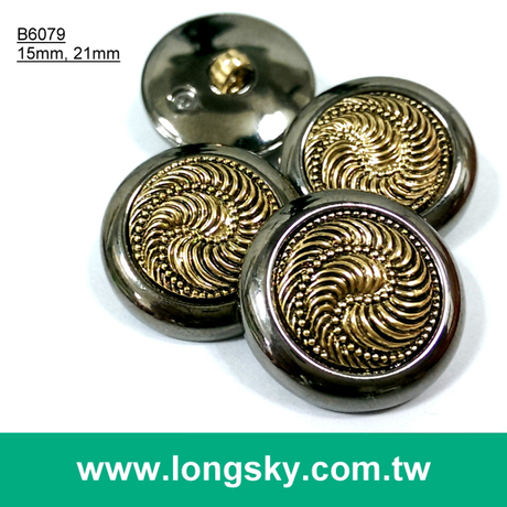(#B6079/15mm, 21mm) 2-piece fashion plated plastic button for lady winter suit