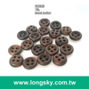 (#W0908) 16L 4 holes coffee colored natural wooden shirt button