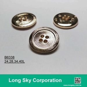 (B6338/24L,28L,34L,40L) 4 hole metal plating finish round suit button