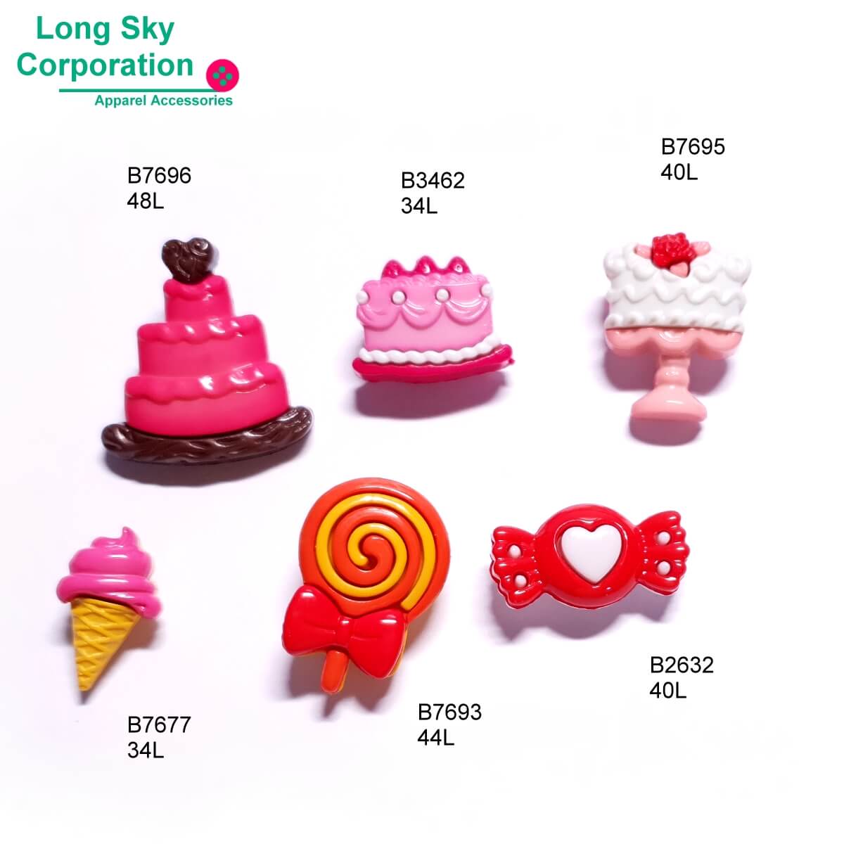 (#B6916, B7548) 34L 21mm colorful cupcake craft buttons