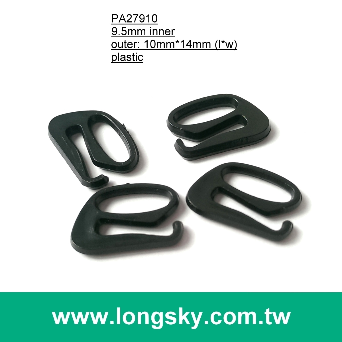 (#PA27810/10mm inner) standard plastic 8 ring jaggy inner bra strap slider