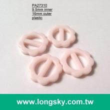 (#PA27310/9.5mm inner) plastic flower shape slides for dress strap