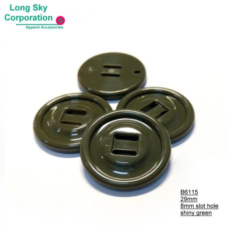 (#B6115) 45L shiny black wide hole high strength at high temperatures military uniform coat buttons