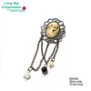 (BR0103) beauty stone and bead decorated round brooch for women summer dress
