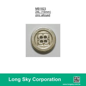 (MB1823/24L) 4-holes matt silver colour metal button for casual wear