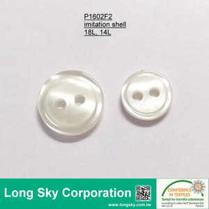 (P1602F2) 18L, 14L Light Cream Imitation Shell Button for Garments
