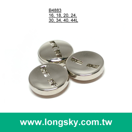 (#B4883) 16L 18L square sewing hole round classic shiny silver suit button