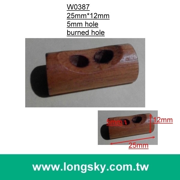 (#W0387) burned finish two hole natural wooden toggle for book cover