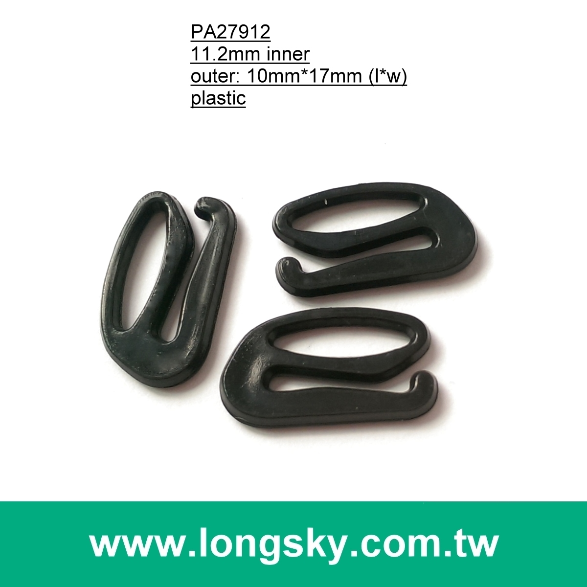 (#PA27912S/10.5mm inner) plastic 9 shape buckle hook for bra strap