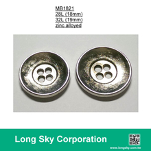 (MB1821/28L) 4-holes nickel plating classical metal button for men coat