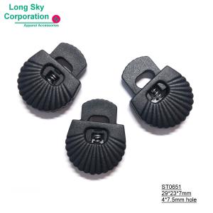 (#ST0651) 4mm*7.5mm hole shell pattern flat spring cord lock