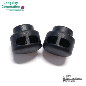 (#ST0650) 4mm hole double hole drum flat cord lock for sport coat